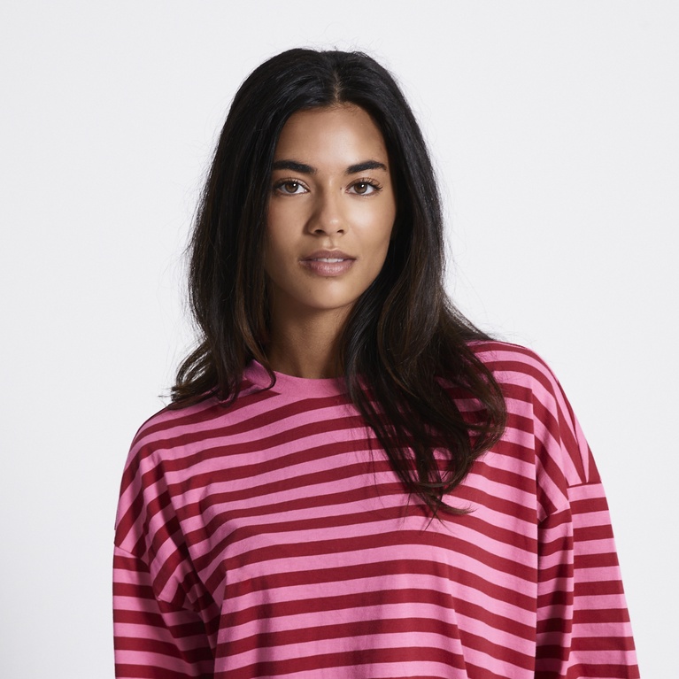 Striped longsleeve-tee "Ammie" Pink
